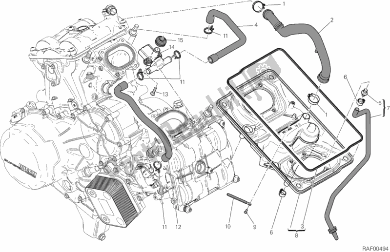 Alle onderdelen voor de Luchtinlaat - Olie-ontluchter van de Ducati Superbike 899 Panigale ABS 2015